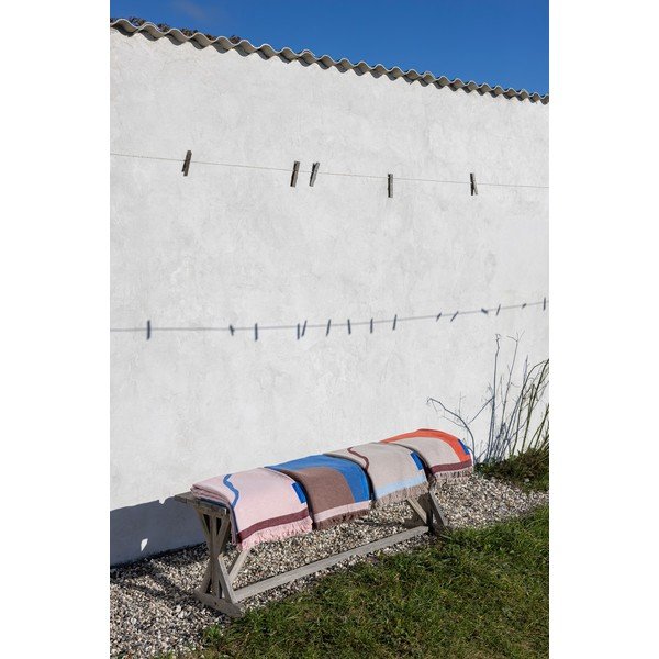 Coperta per TV burgundy/blu in cotone riciclato 130x175 cm Studio – Mette Ditmer Denmark-image-2
