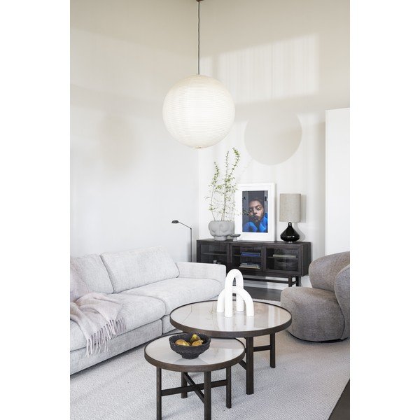 Tavolino rotondo marrone scuro con piano in ceramica 60x60 cm Marsden - Rowico-image-4