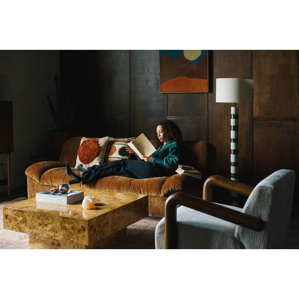 Divano marrone con rivestimento in velluto 214 cm Douglas – Dutchbone-image-4