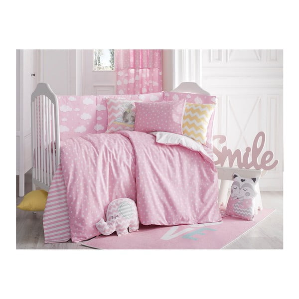 Biancheria da letto per neonati in cotone rosa con lenzuolo per letto singolo Mike & Co. NEW YORK Carino, 90 x 120 cm - Mike & Co. NEW YORK