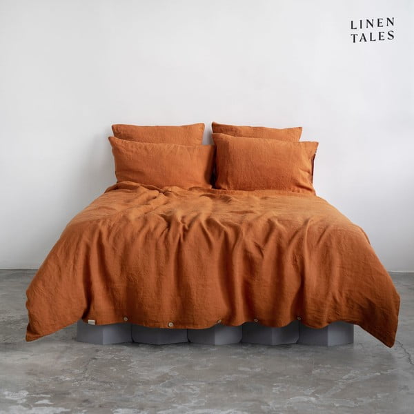 Biancheria da letto singola color mattone 140x200 cm Almond - Linen Tales