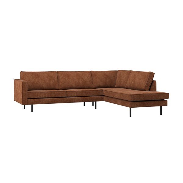 Divano angolare color terracotta (con penisola a destra/con chaise lounge) Rodeo – WOOOD