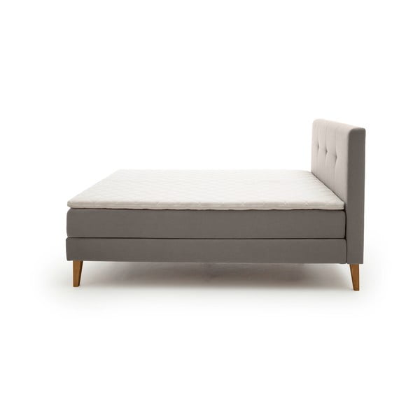 Letto boxspring grigio chiaro 160x200 cm Stockholm - Meise Möbel-image-4