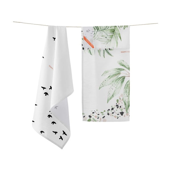 Set di 2 asciugamani da cucina in cotone Basic , 70 x 50 cm Delicate - Happy Friday-image-1