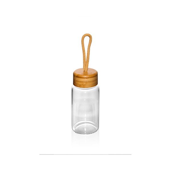 Skleněná lahev s bambusovým uzávěrem Bambum Diem, objem 200 ml