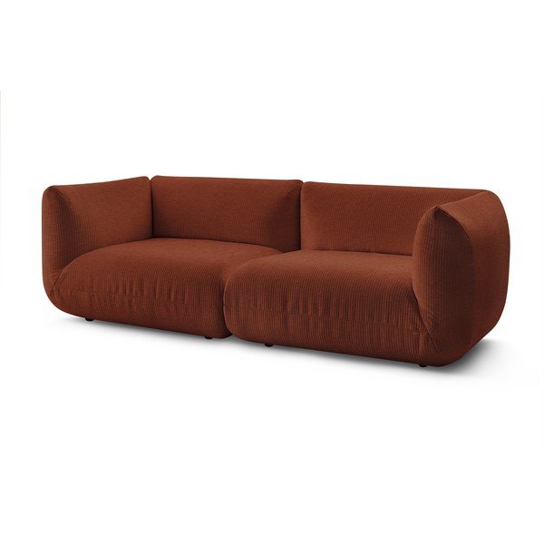 Divano in velluto a coste arancione 260 cm Lecomte - Bobochic Paris-image-3