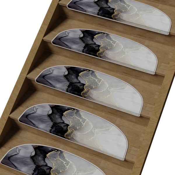 Gradini bianchi e neri in set da 16 pezzi 20x65 cm Golden Marble - Vitaus-image-1