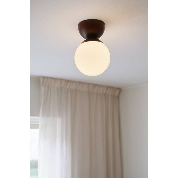Plafoniera bianca/marrone in vetro opale ø 15 cm Leah – Jotex-image-1