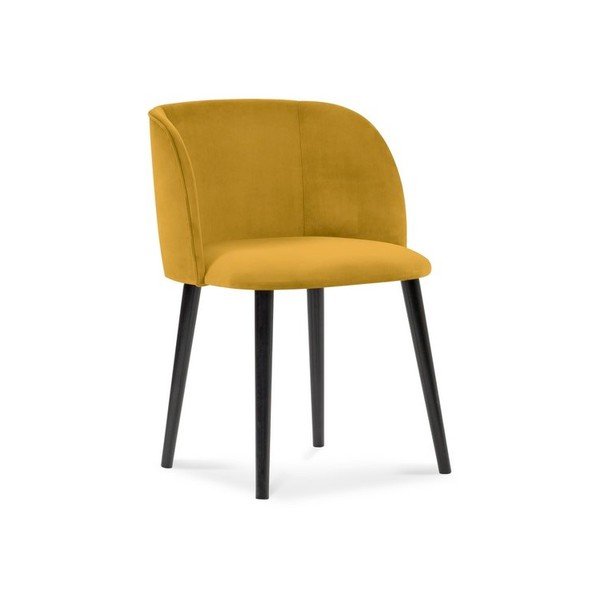 Sedia da pranzo gialla con rivestimento in velluto Aurora - Windsor & Co Sofas