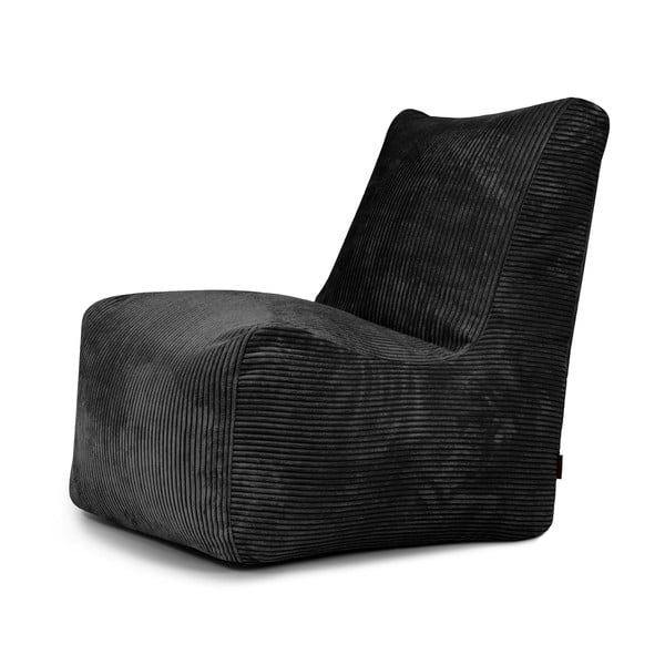 Puof a sacco nero con rivestimento in velluto a coste Seat Lounge – SLOWDOWN