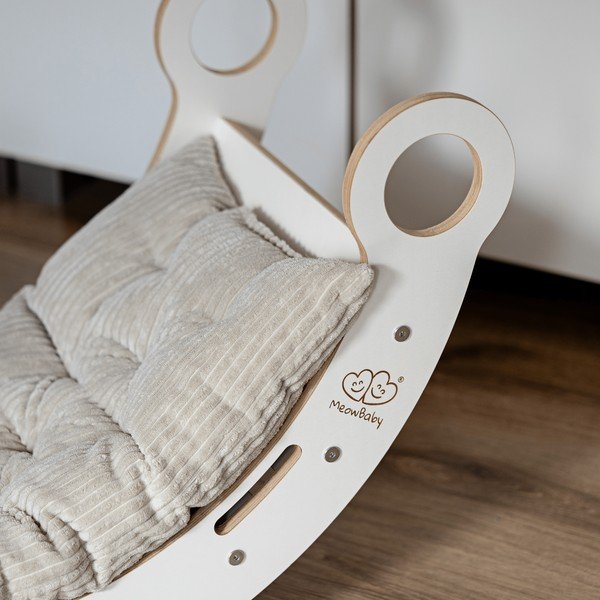 Arco a dondolo montessori bianco in pino massiccio 39x75x38 cm Montessori – Meowbaby-image-4