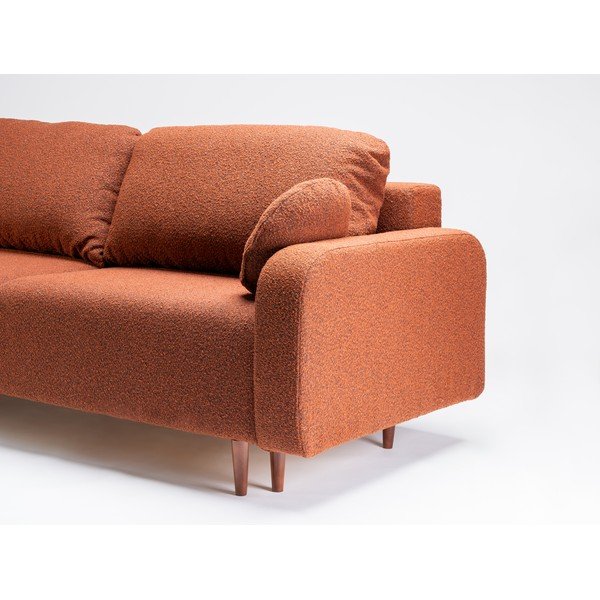 Divano letto color mattone in tessuto bouclé 230 cm Trango - CustomForm-image-3