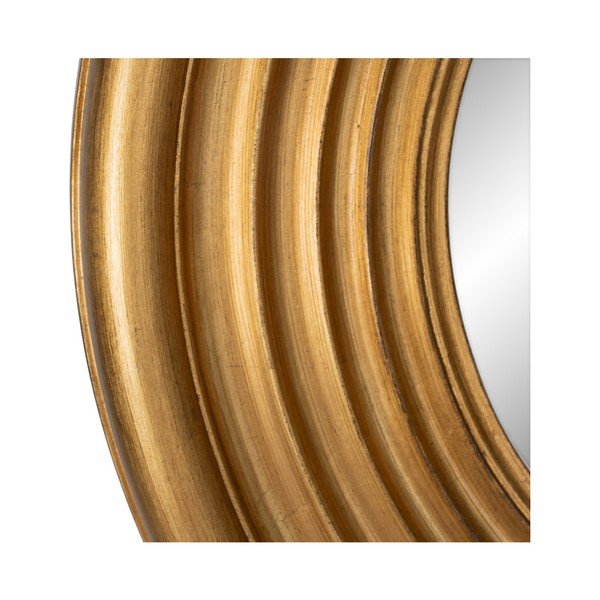 Specchio da parete rotondo con cornice dorata in legno 65x65 cm - Ixia-image-1