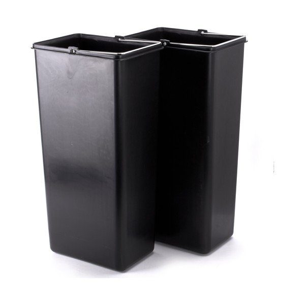 Cestino per la spazzatura color argento opaco in acciaio per raccolta differenziata/con pedale 2x20 l   Tri Selectif – MSV-image-4