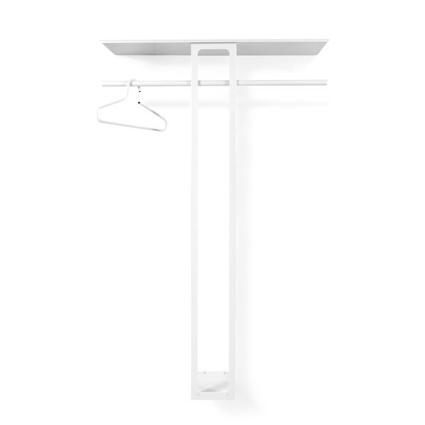 Attaccapanni da parete bianco in acciaio con scaffale 100 cm Luno Large – Spinder Design-image-3