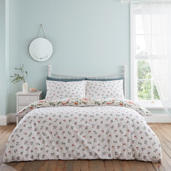 Biancheria da letto singola beige 135x200 cm Pippa Floral Birds - Catherine Lansfield-image-2