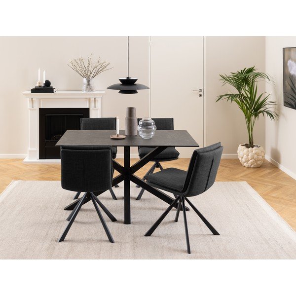 Sedia da pranzo grigio scuro Flynn - Actona-image-2