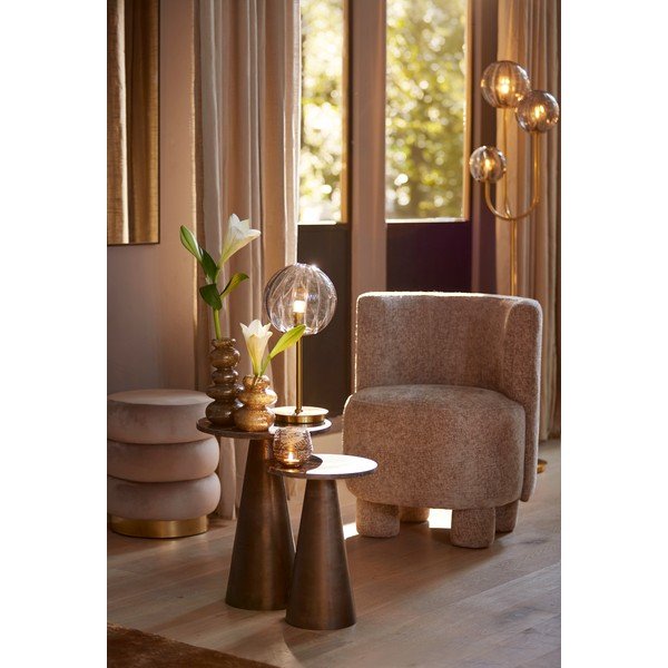 Tavolino rotondo con piano in marmo ø 29 cm Ynez – Light & Living-image-1