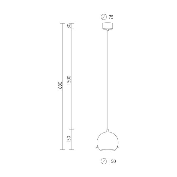 Apparecchio a sospensione bianco opaco con cavo nero Myoo - Sotto Luce-image-1