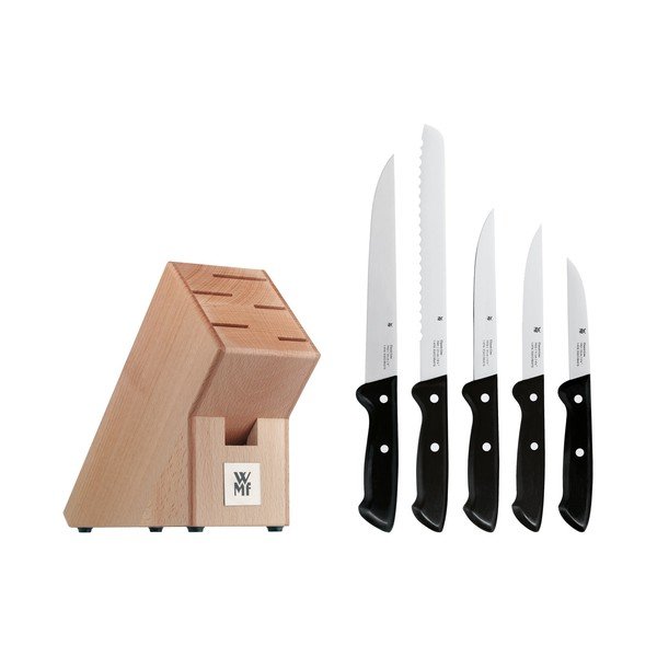 Set di 5 coltelli con blocco da cucina in acciaio inossidabile Linea Cromargan Classic - WMF
