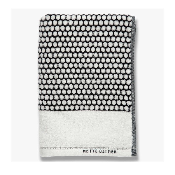 Set di 2 asciugamani in cotone bianco e nero 40x60 cm Grid - Mette Ditmer Denmark