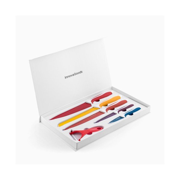 Set di 5 coltelli in acciaio inox e raschietto in ceramica - InnovaGoods-image-2