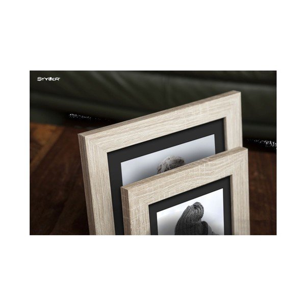 Cornice marrone chiaro con supporto nero per foto Narvik, 40 x 50 cm - Styler-image-2