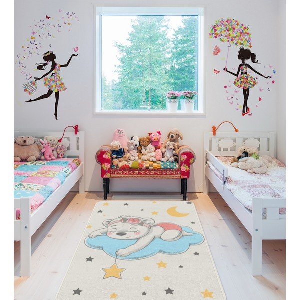 Tappeto bianco per bambini 80x140 cm Happy Dreams - Oyo Concept-image-1