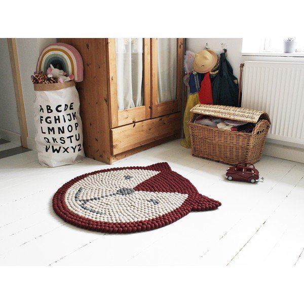 Tappeto in lana per bambini Ball Rugs , ⌀ 90 cm Fox - Wooldot-image-1