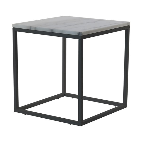 Tavolino da salotto in marmo con struttura nera, larghezza 55 cm - RGE