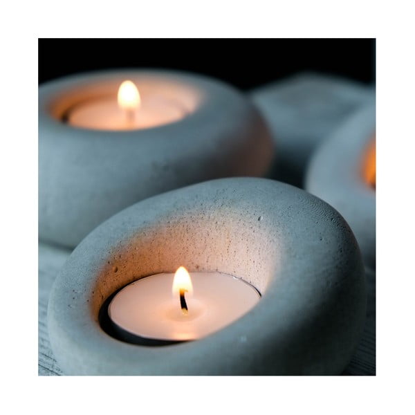 Candelieri in cemento in set da tè 3 pezzi Donut - Mioli Decor-image-2