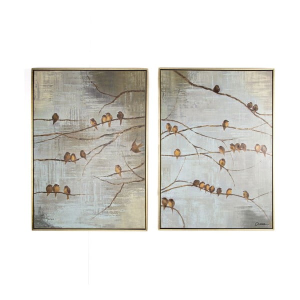 Set di 2 dipinti di Uccelli dipinti a mano Flock of Birds - Graham & Brown