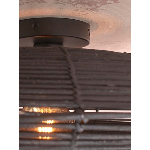 Lampada da soffitto nera con paralume in rattan ø 40 cm Tanami - Good&Mojo-image-4