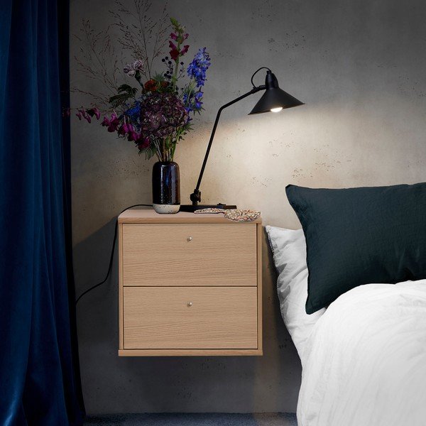 Comodino sospeso con mensole in rovere Mistral - Hammel Furniture-image-1