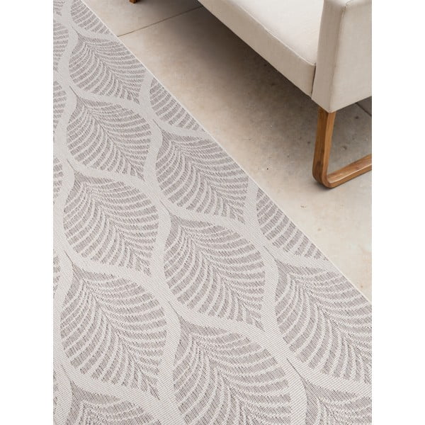 Passatoia da interno ed esterno grigia/avorio 80x250 cm Duet Liora – NORTHRUGS-image-3