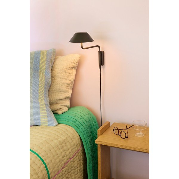 Lampada da parete LED nera in metallo con alimentazione a corrente con intensità regolabile ø 30 cm Cover – Hübsch-image-1