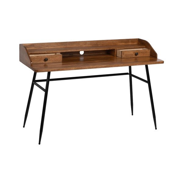 Scrivania in legno con gambe in metallo nero 60x140 cm - Ixia-image-3