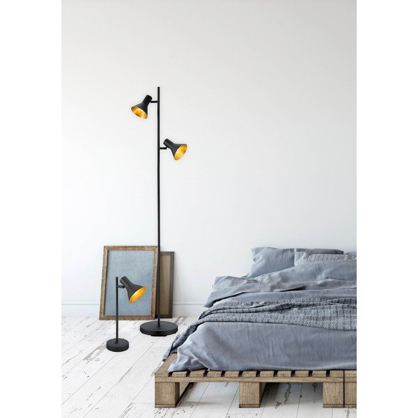 Lampada da terra nera con paralume in metallo (altezza totale 144 cm) Nina – Reality-image-2