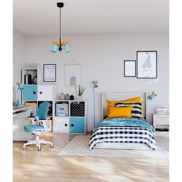 Lampada da tavolo blu chiaro con paralume in metallo (altezza 50 cm) Mouse - GTV-image-2