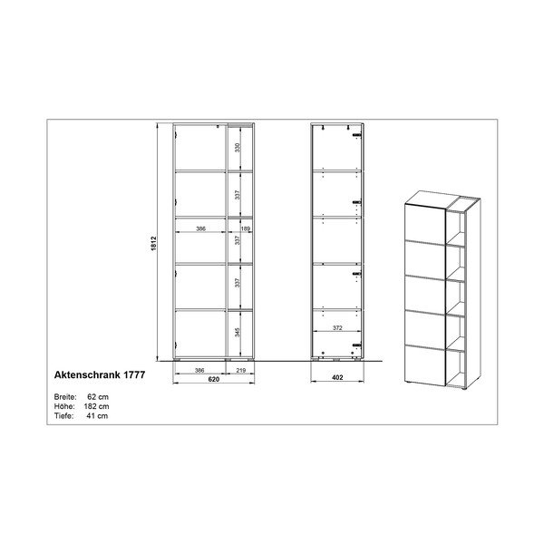 Libreria grigio scuro in rovere 62x182 cm Olvera - Germania-image-3