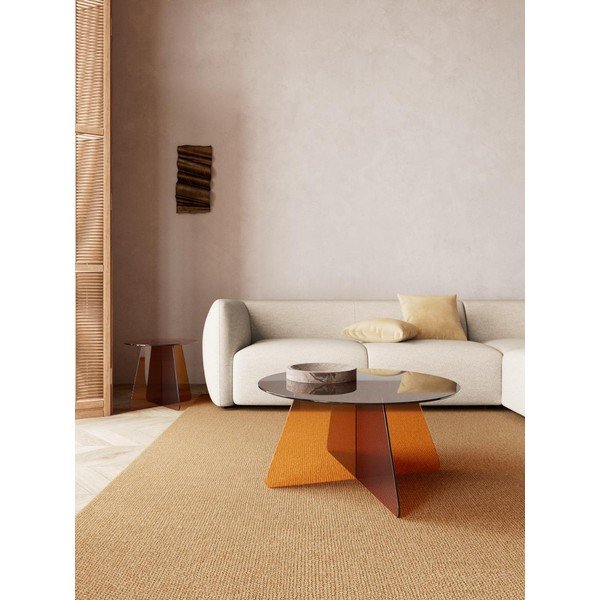 Tavolino da salotto rotondo marrone in vetro ø 80 cm Samos – Actona-image-1