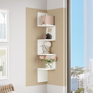 Libreria a parete bianca 22x117 cm Laura - Kalune Design