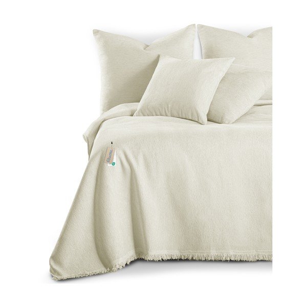 Copriletto color crema in ciniglia 220x240 cm Talo – Filumi