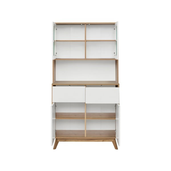 Credenza bianca con effetto rovere naturale 84x165 cm Skandi - Støraa-image-2