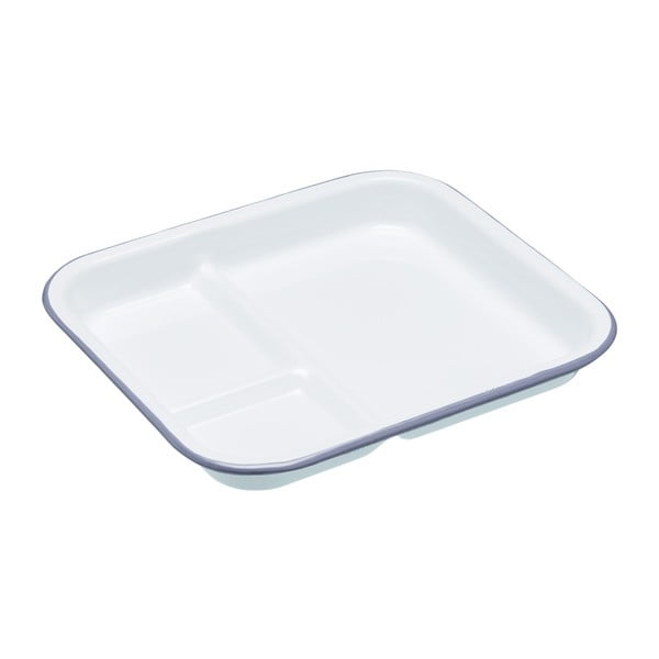 Bílý smaltovaný pekáček Kitchen Craft, 25 x 22 cm