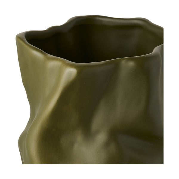 Vaso verde in ceramica (altezza totale 25,5 cm) Lika – House Nordic-image-4