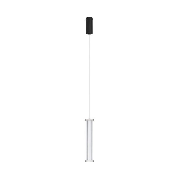 Lampadario LED nero opaco/color argento opaco in metallo con paralume in vetro acrilico con intensità regolabile ø 6 cm Pheme – Nova Luce