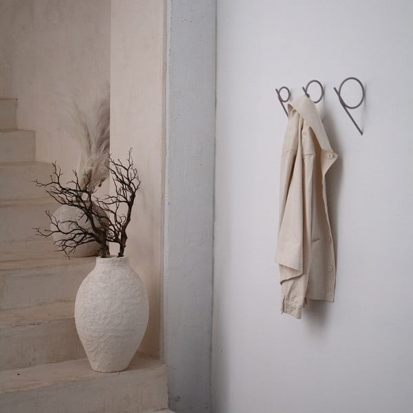 Gancio da parete grigio tortora in acciaio Tuba M – Spinder Design-image-3