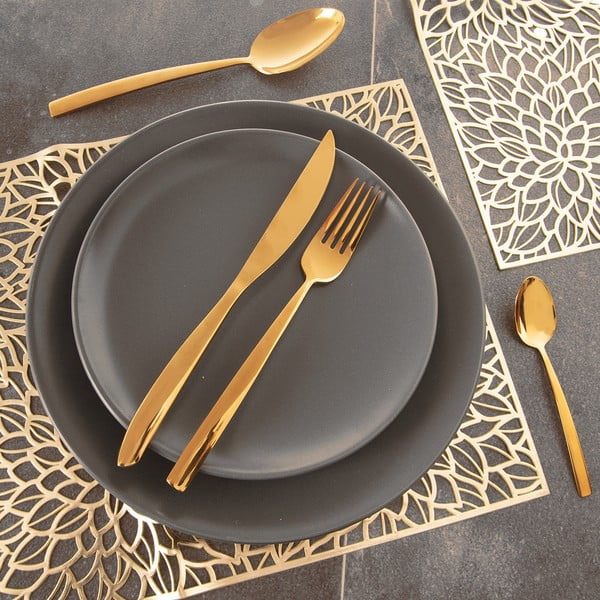 Posate dorate in acciaio inox 24 pz Gold – Orion-image-1