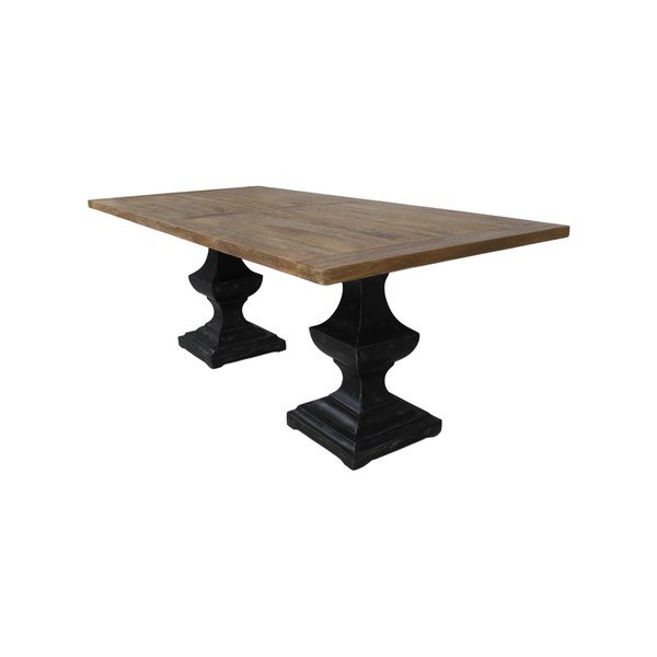 Piano del tavolo in legno di teak non trattato , 210 x 100 cm - HSM collection-image-4